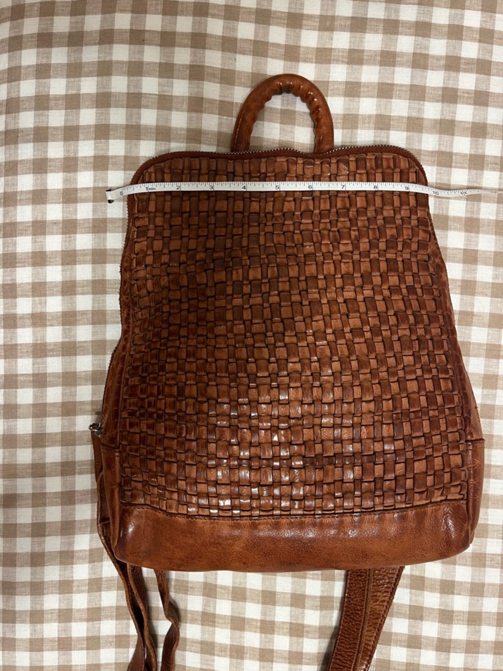 Vilenca Holland Leather Backpack in Cognac Brown - Picture 8 of 9